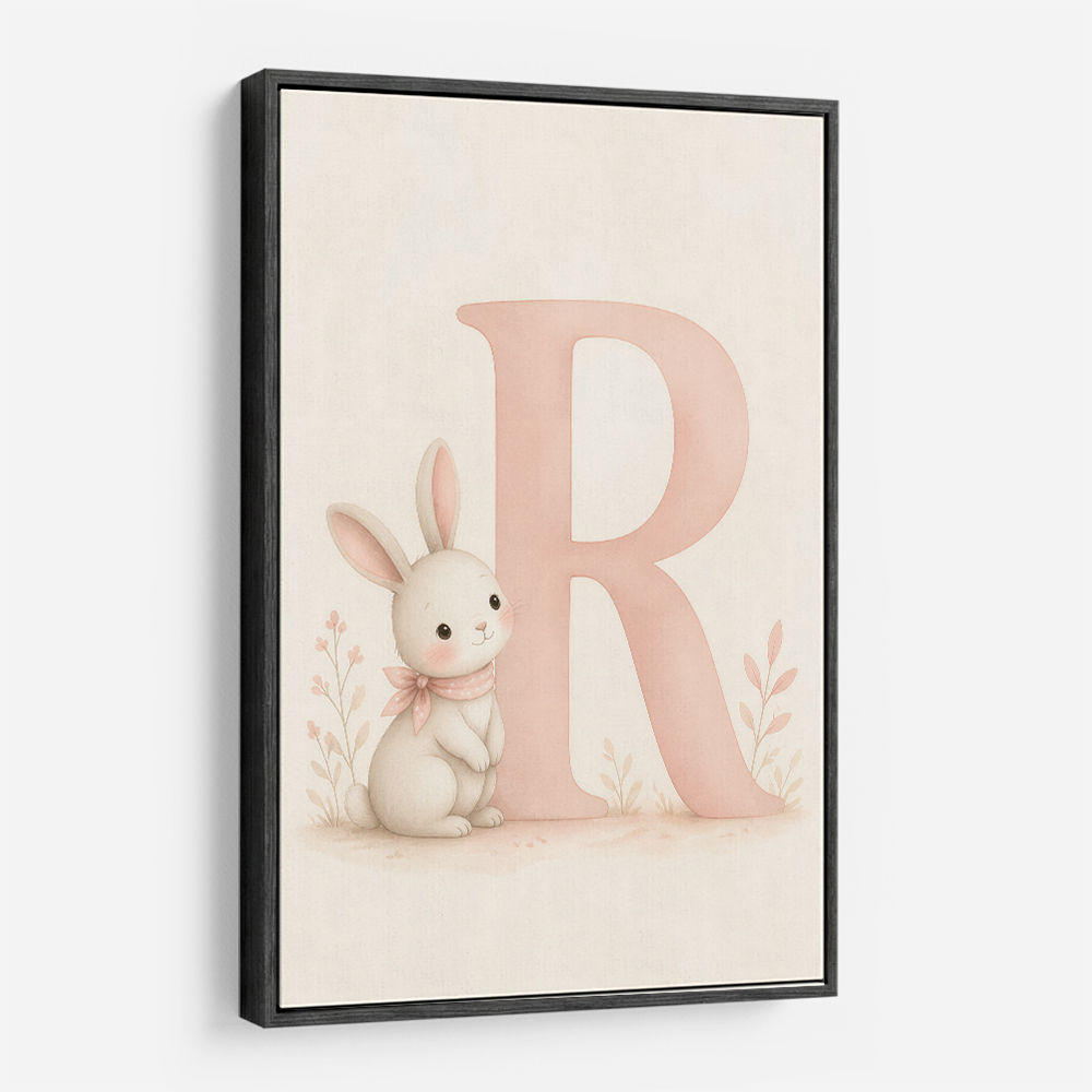 R For Rabbit Art Print