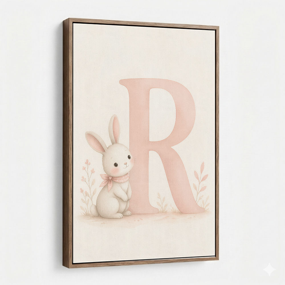 R For Rabbit Art Print