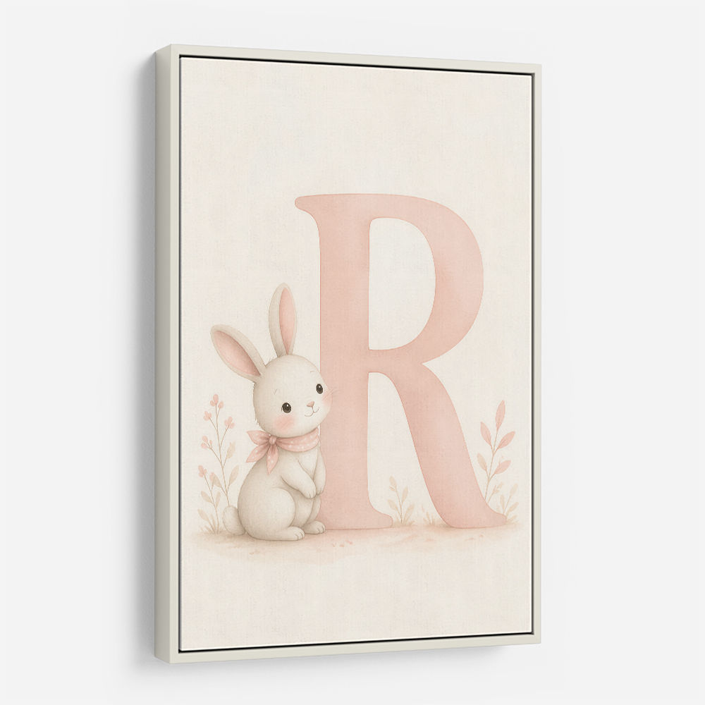 R For Rabbit Art Print