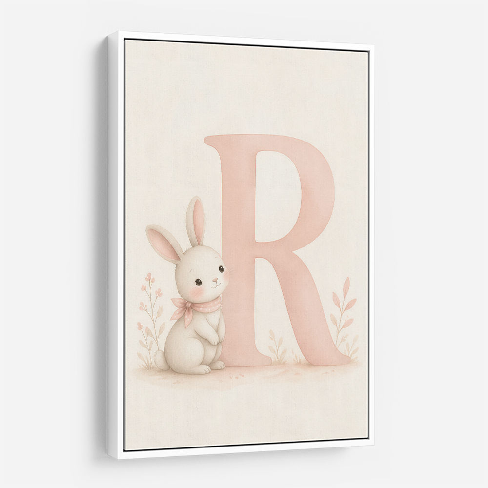 R For Rabbit Art Print