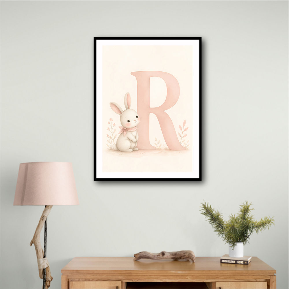 R For Rabbit Art Print