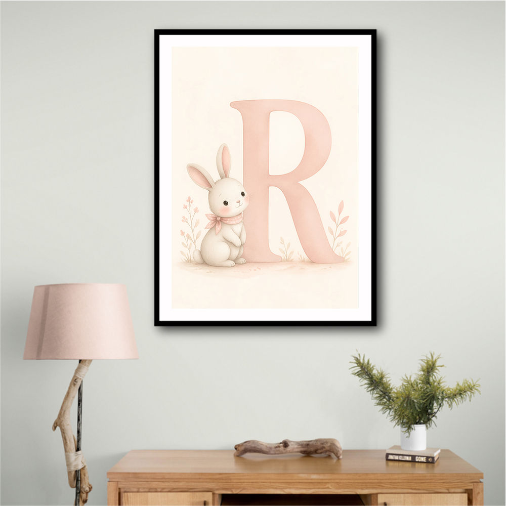 R For Rabbit Art Print