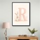 R For Rabbit Art Print