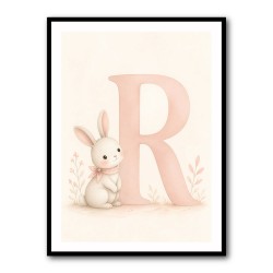R For Rabbit Art Print
