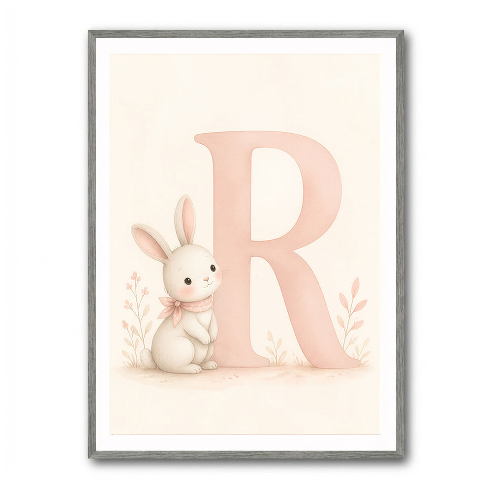 R For Rabbit Art Print