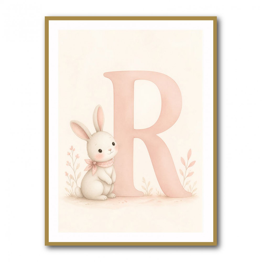R For Rabbit Art Print
