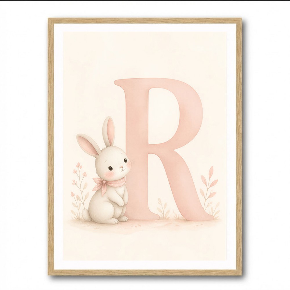 R For Rabbit Art Print