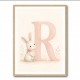 R For Rabbit Art Print