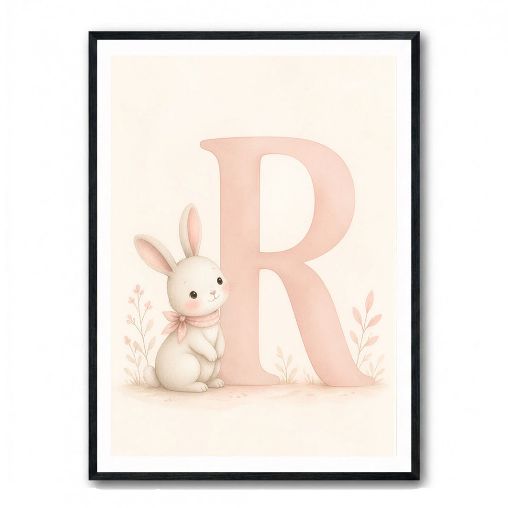 R For Rabbit Art Print
