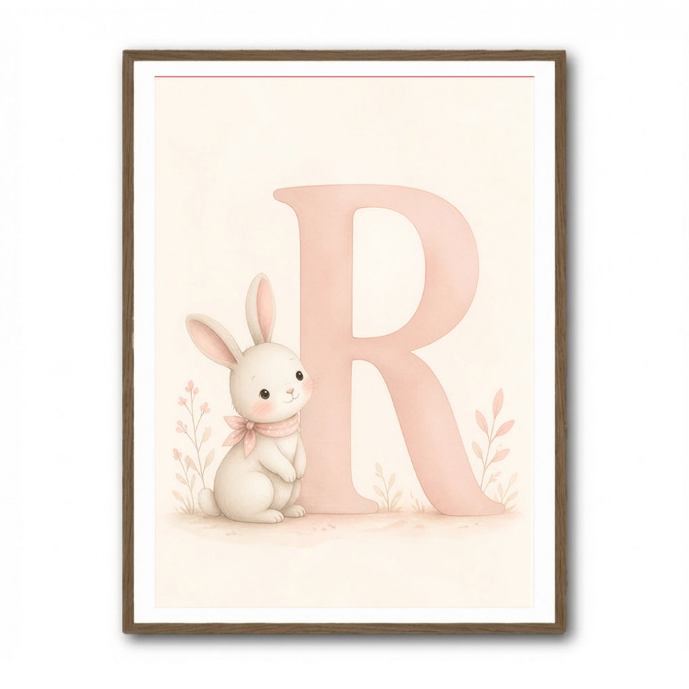 R For Rabbit Art Print