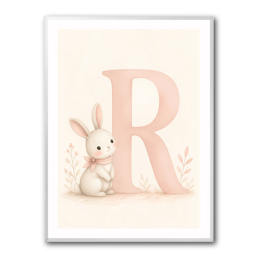 R For Rabbit Art Print