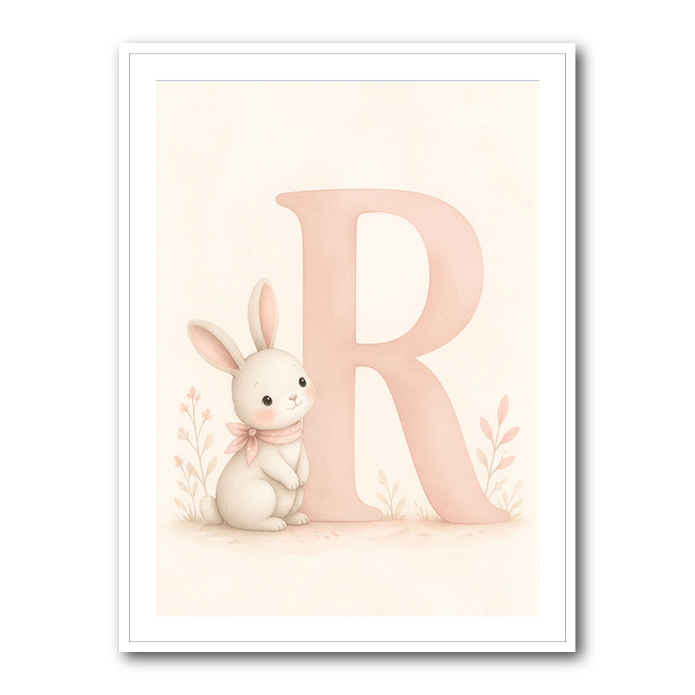 R For Rabbit Art Print