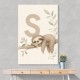 S For Sloth Kids Art Print