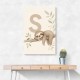 S For Sloth Kids Art Print