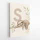 S For Sloth Kids Art Print