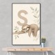 S For Sloth Kids Art Print