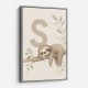 S For Sloth Kids Art Print