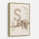 S For Sloth Kids Art Print