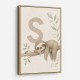 S For Sloth Kids Art Print