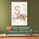 S For Sloth Kids Art Print
