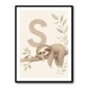 S For Sloth Kids Art Print