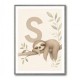 S For Sloth Kids Art Print