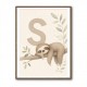 S For Sloth Kids Art Print