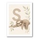 S For Sloth Kids Art Print