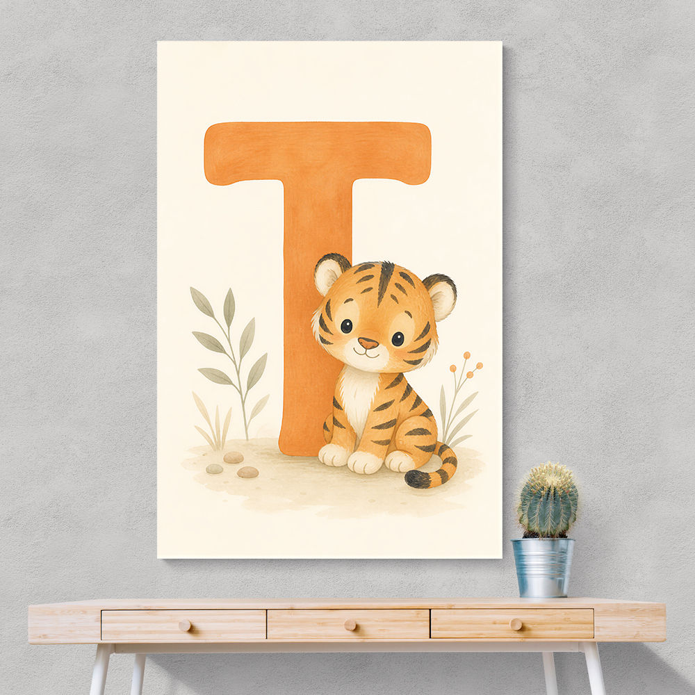 T For Tiger Nursery Wall Art