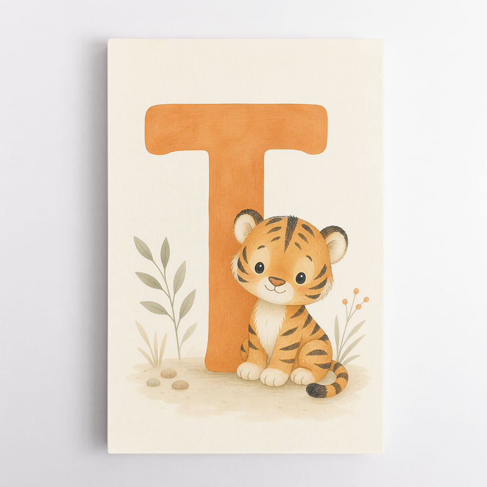 T For Tiger Nursery Wall Art