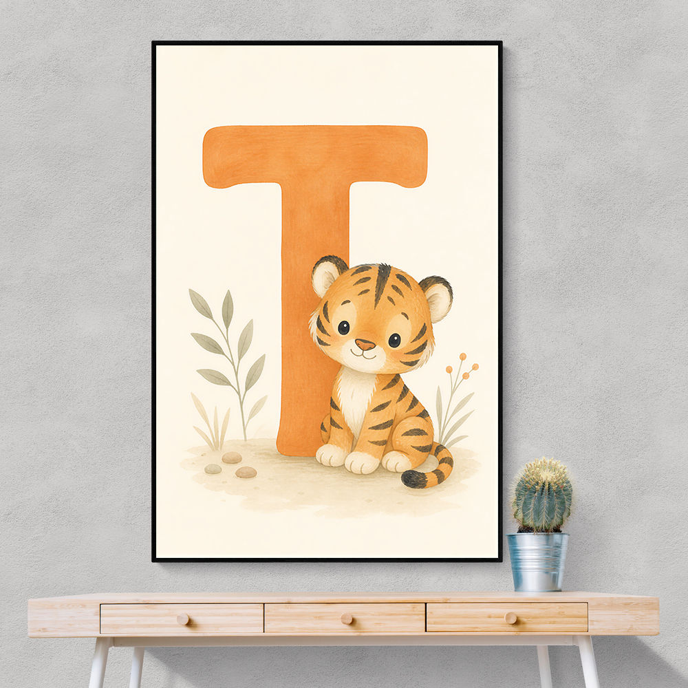 T For Tiger Nursery Wall Art