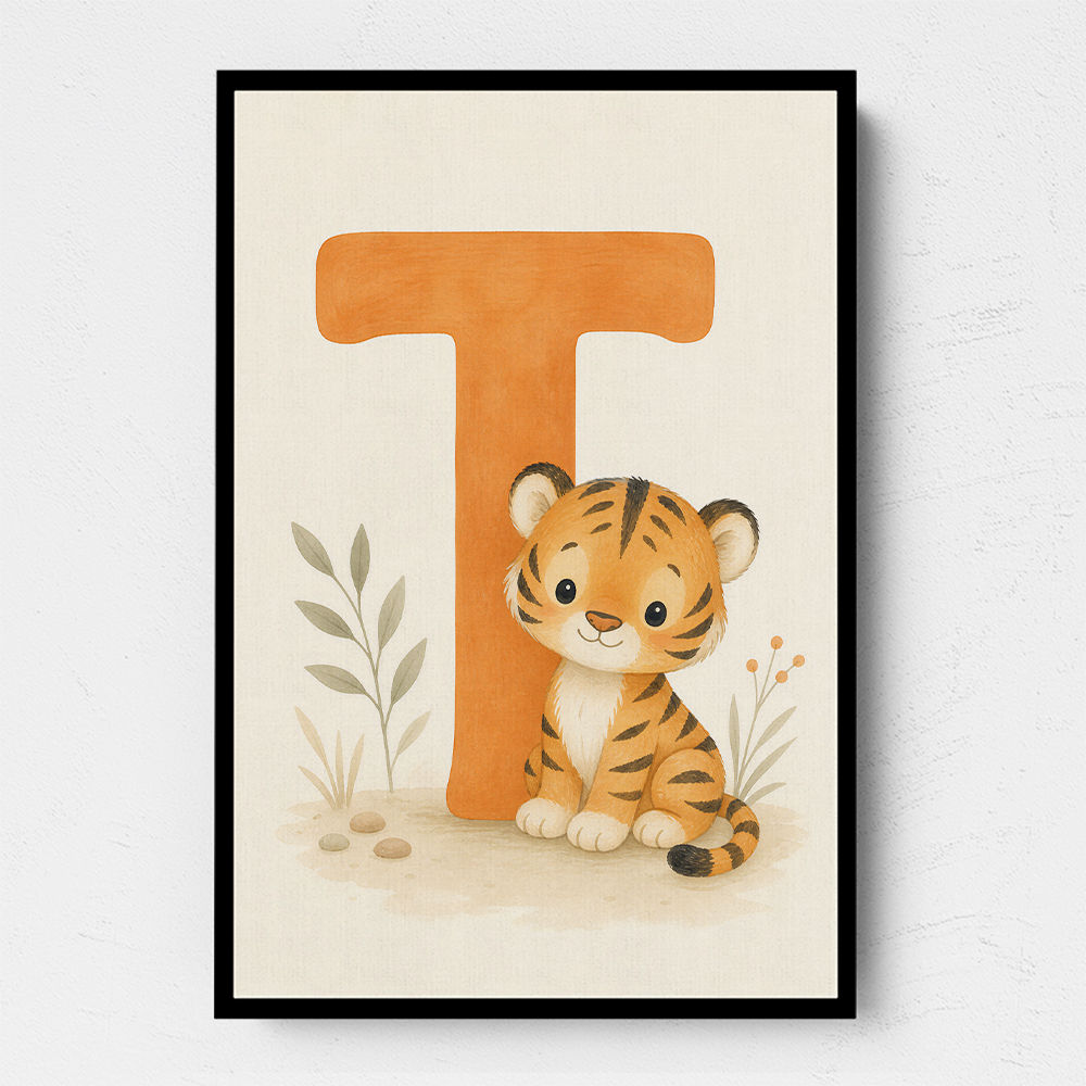 T For Tiger Nursery Wall Art