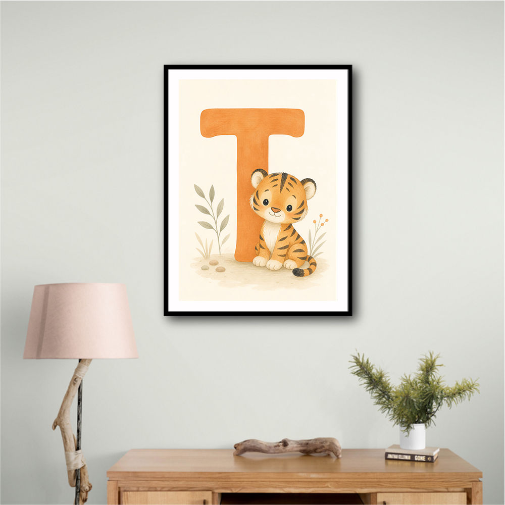 T For Tiger Nursery Wall Art