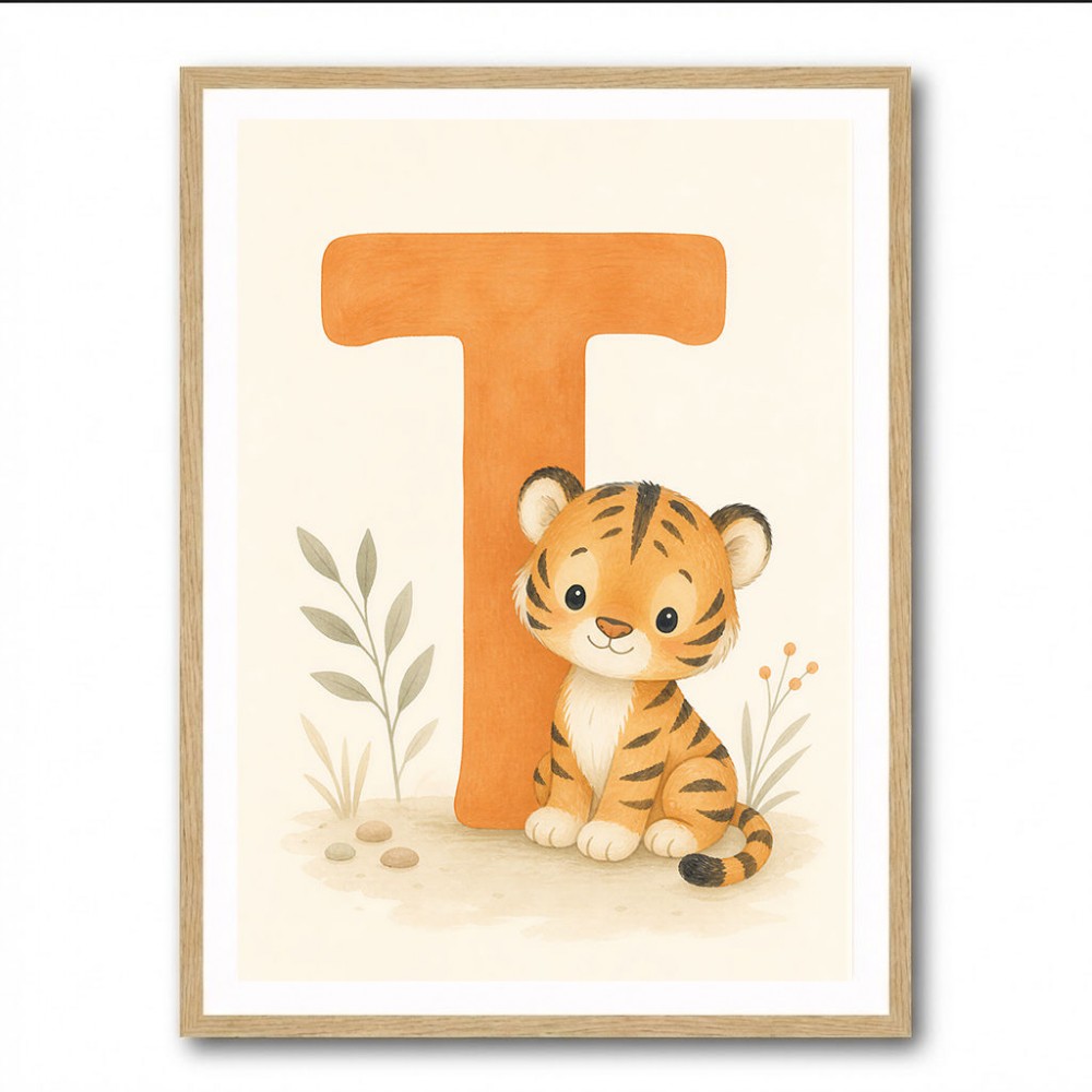 T For Tiger Nursery Wall Art