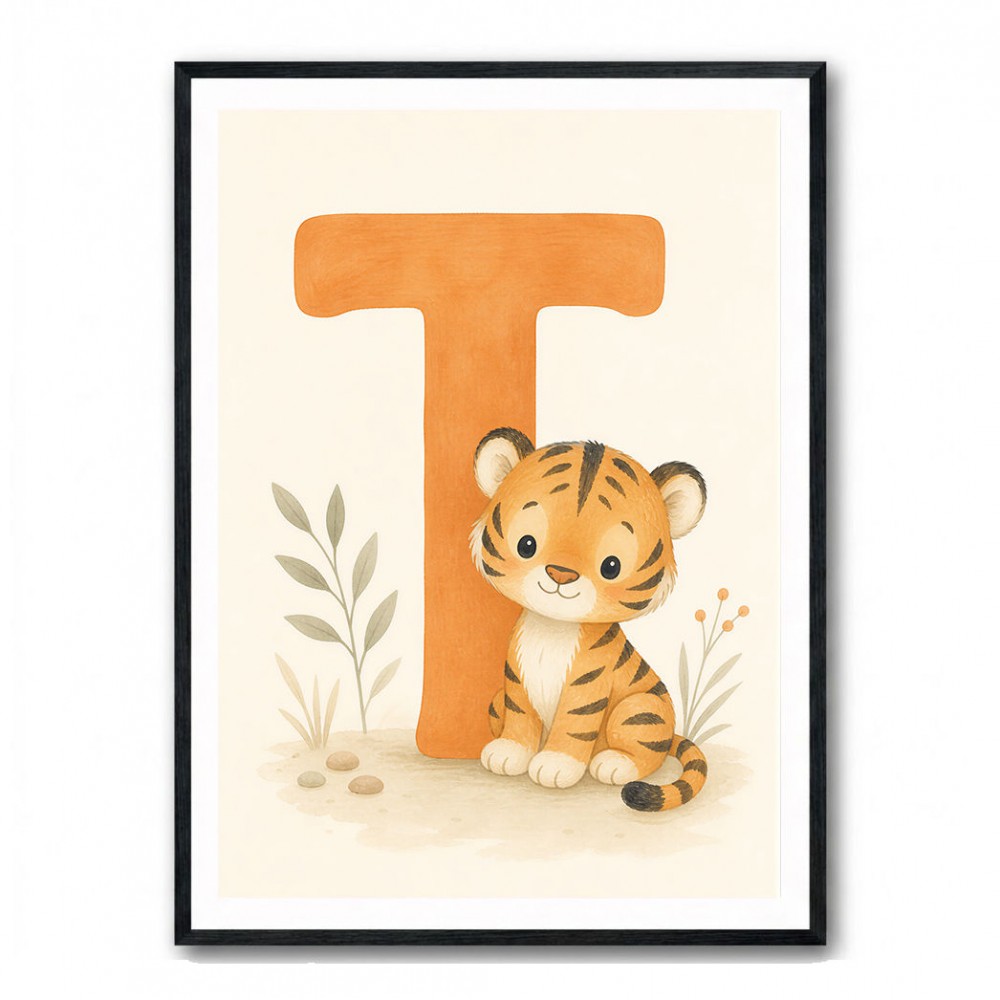 T For Tiger Nursery Wall Art