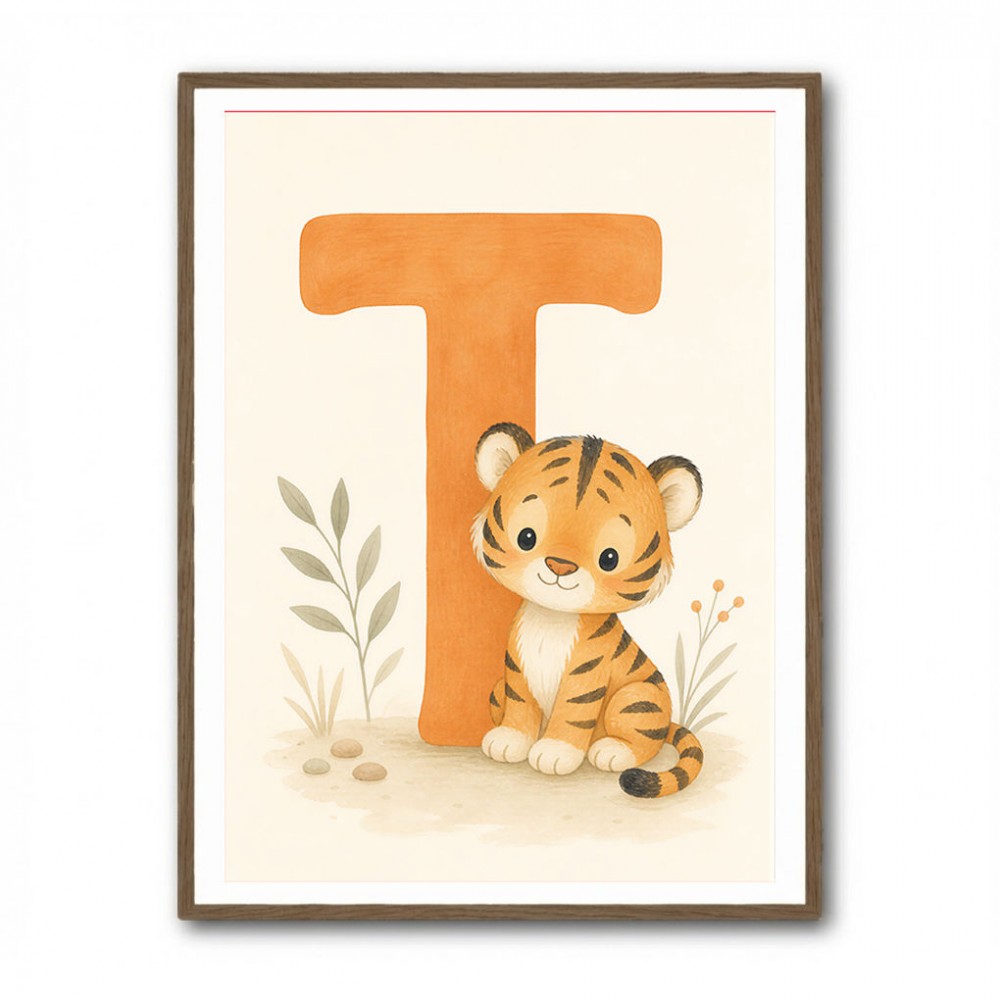 T For Tiger Nursery Wall Art
