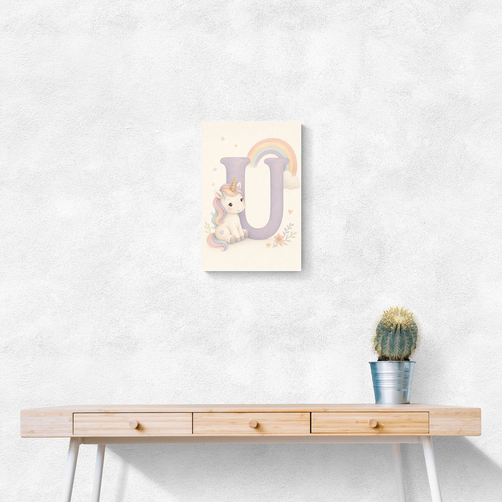 U For Unicorn Kids Nursery Wall Art