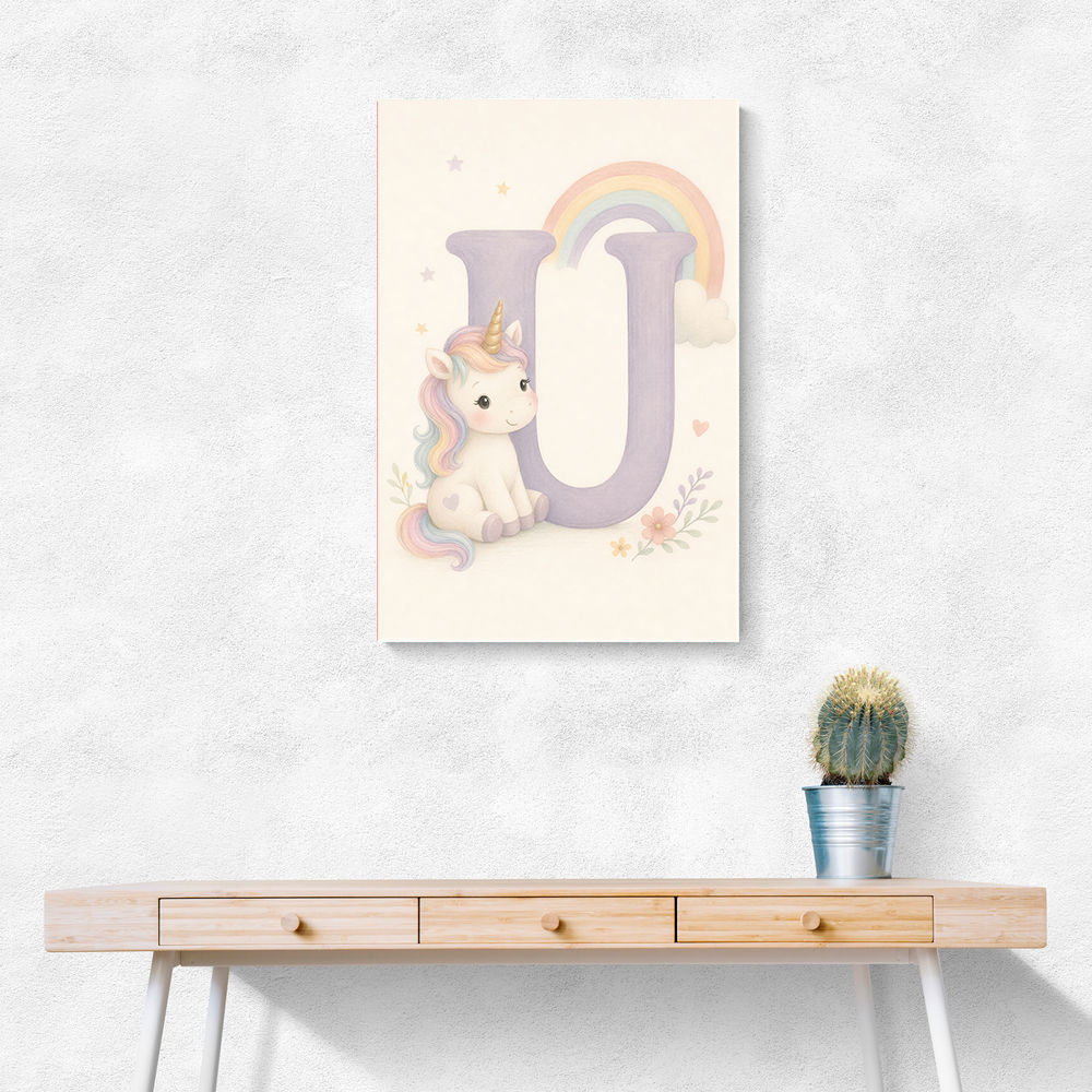 U For Unicorn Kids Nursery Wall Art
