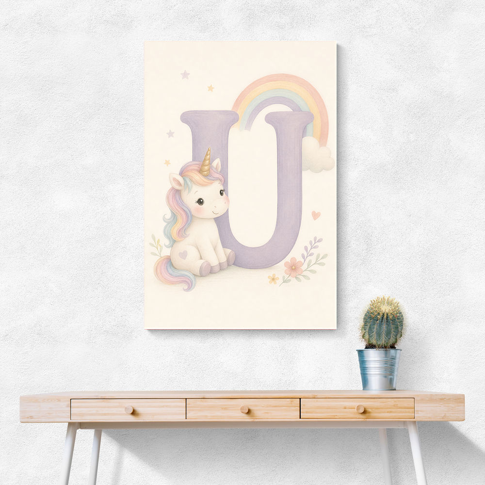 U For Unicorn Kids Nursery Wall Art