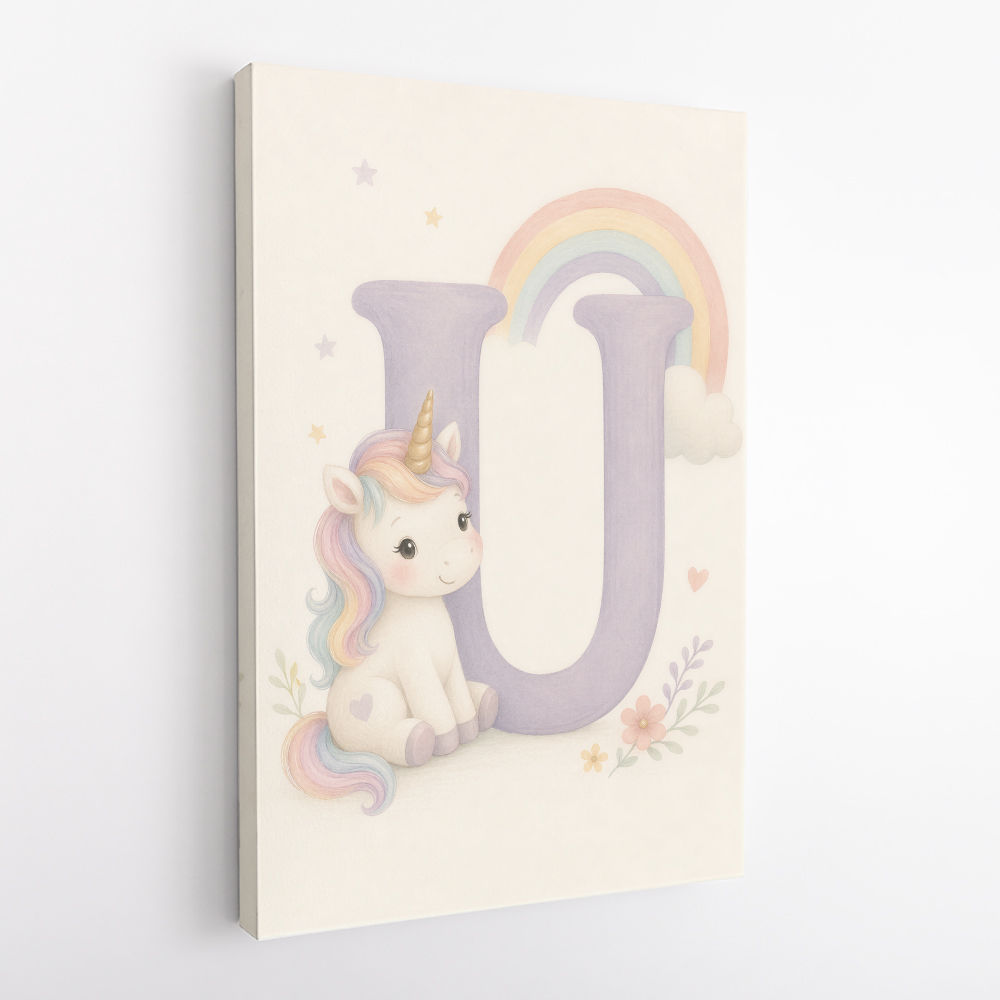 U For Unicorn Kids Nursery Wall Art