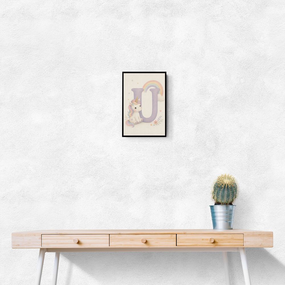 U For Unicorn Kids Nursery Wall Art