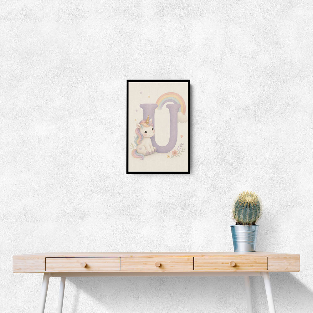 U For Unicorn Kids Nursery Wall Art