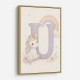 U For Unicorn Kids Nursery Wall Art