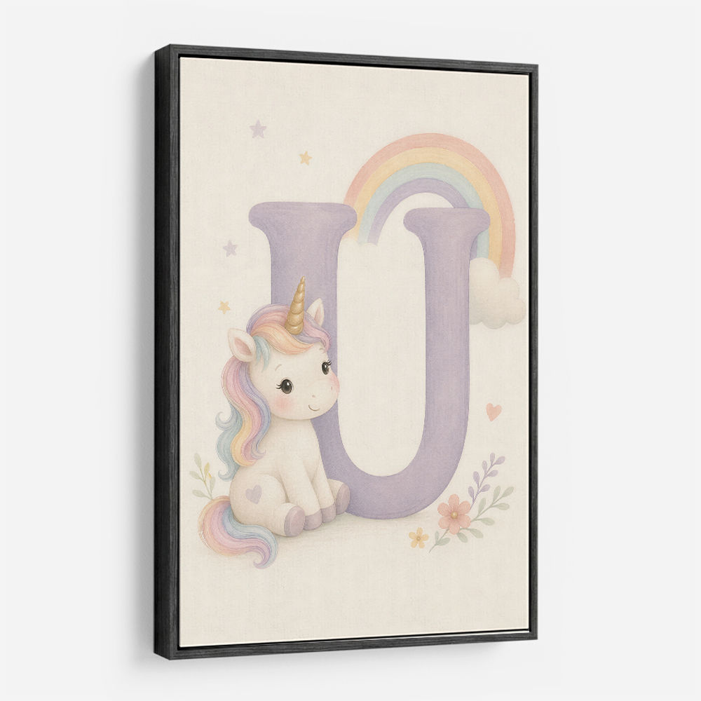 U For Unicorn Kids Nursery Wall Art