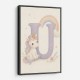 U For Unicorn Kids Nursery Wall Art