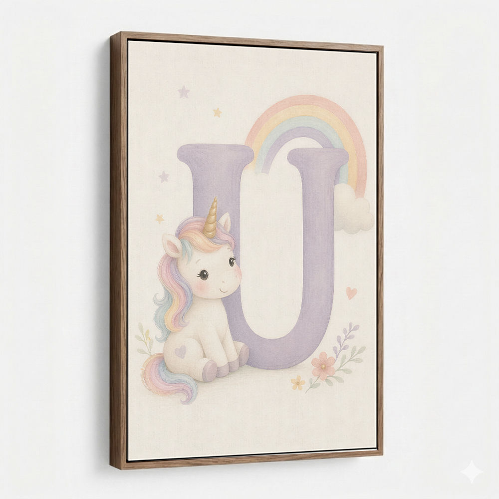 U For Unicorn Kids Nursery Wall Art