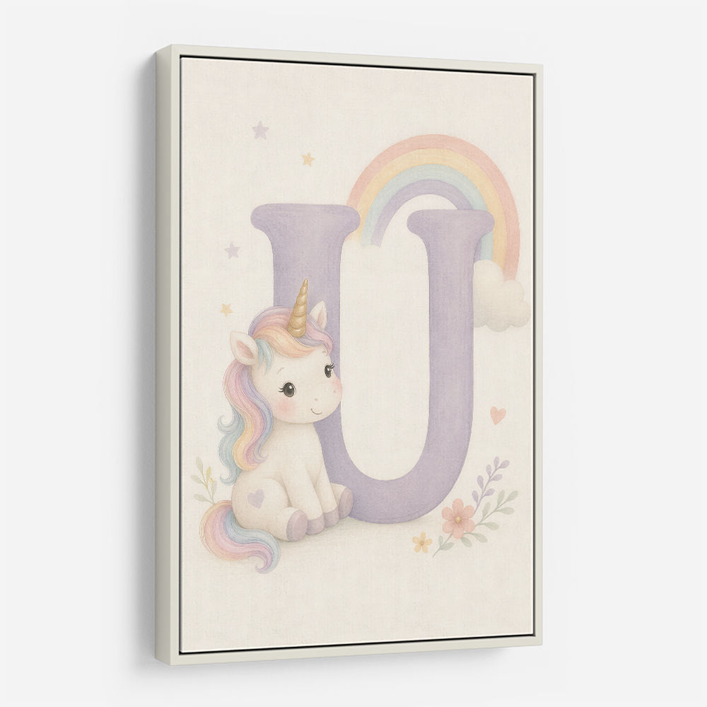 U For Unicorn Kids Nursery Wall Art
