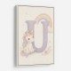 U For Unicorn Kids Nursery Wall Art