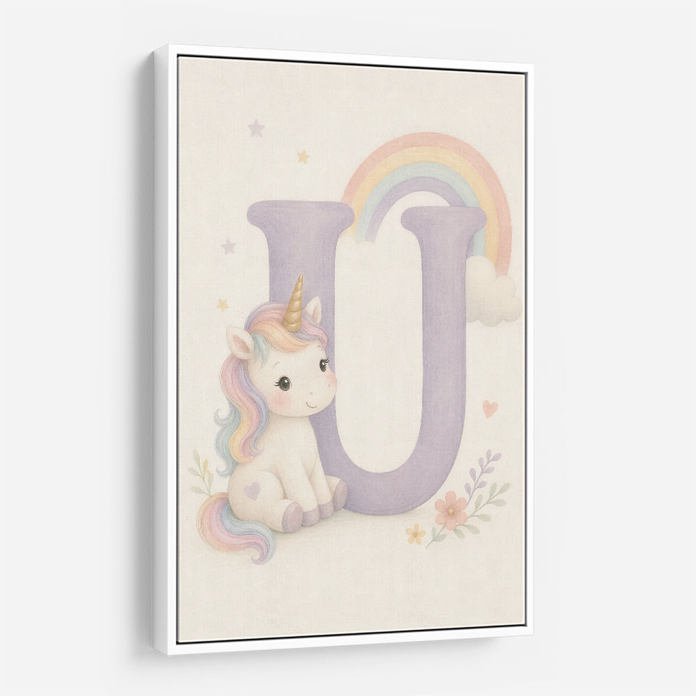 U For Unicorn Kids Nursery Wall Art