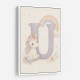 U For Unicorn Kids Nursery Wall Art